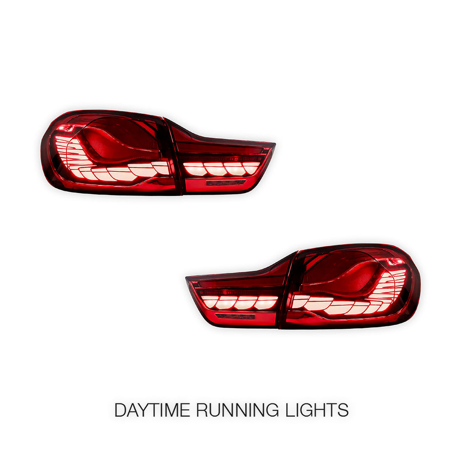 BMW 4-Series F32 / F33 / F36 / F82 / F83 (2014 - 2020) GTS Style Sequential Red Full LED Tail Lights LH + RH