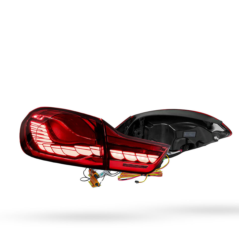 BMW 4-Series F32 / F33 / F36 / F82 / F83 (2014 - 2020) GTS Style Sequential Red Full LED Tail Lights LH + RH