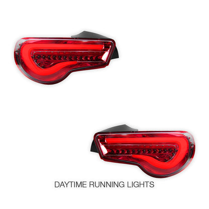 Subaru BRZ / ZC6 1st Gen. (2012 - 2021) Valenti Sequential Clear Red 3D Stripe Bar Full LED Tail Lights LH + RH