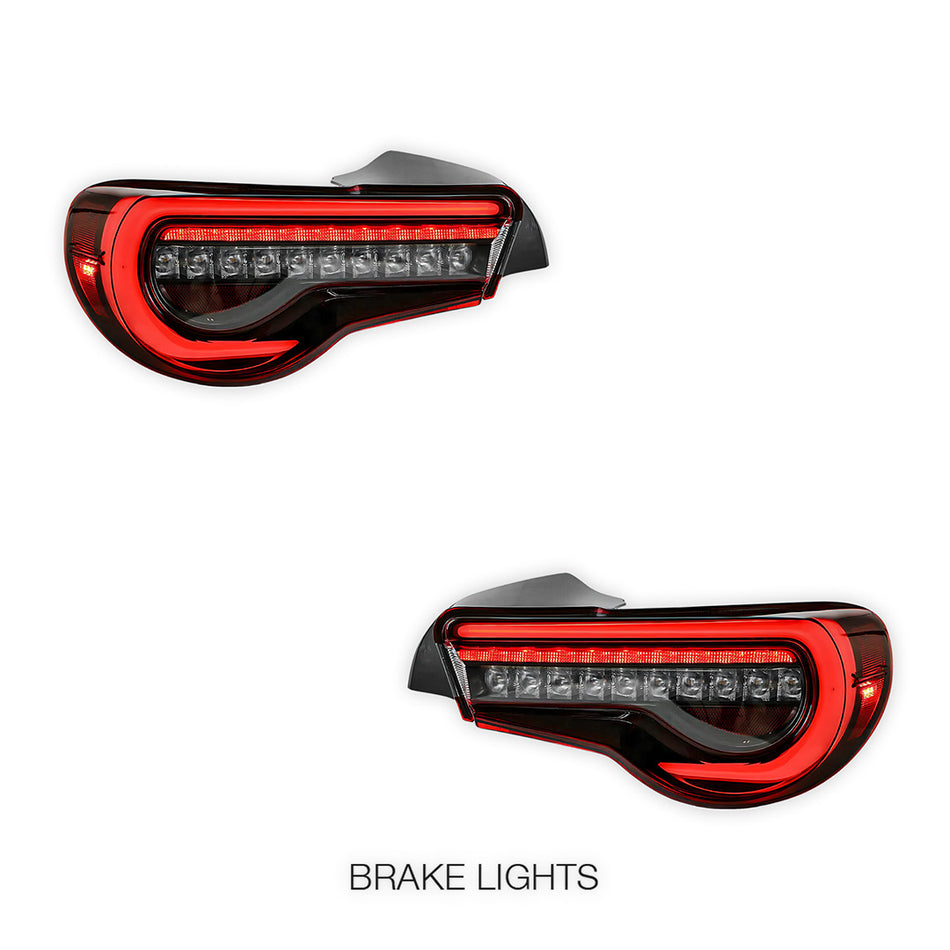 Toyota 86 / ZN6 1st Gen. (2012 - 2021) Sequential Clear Red Full LED Tail Lights LH + RH