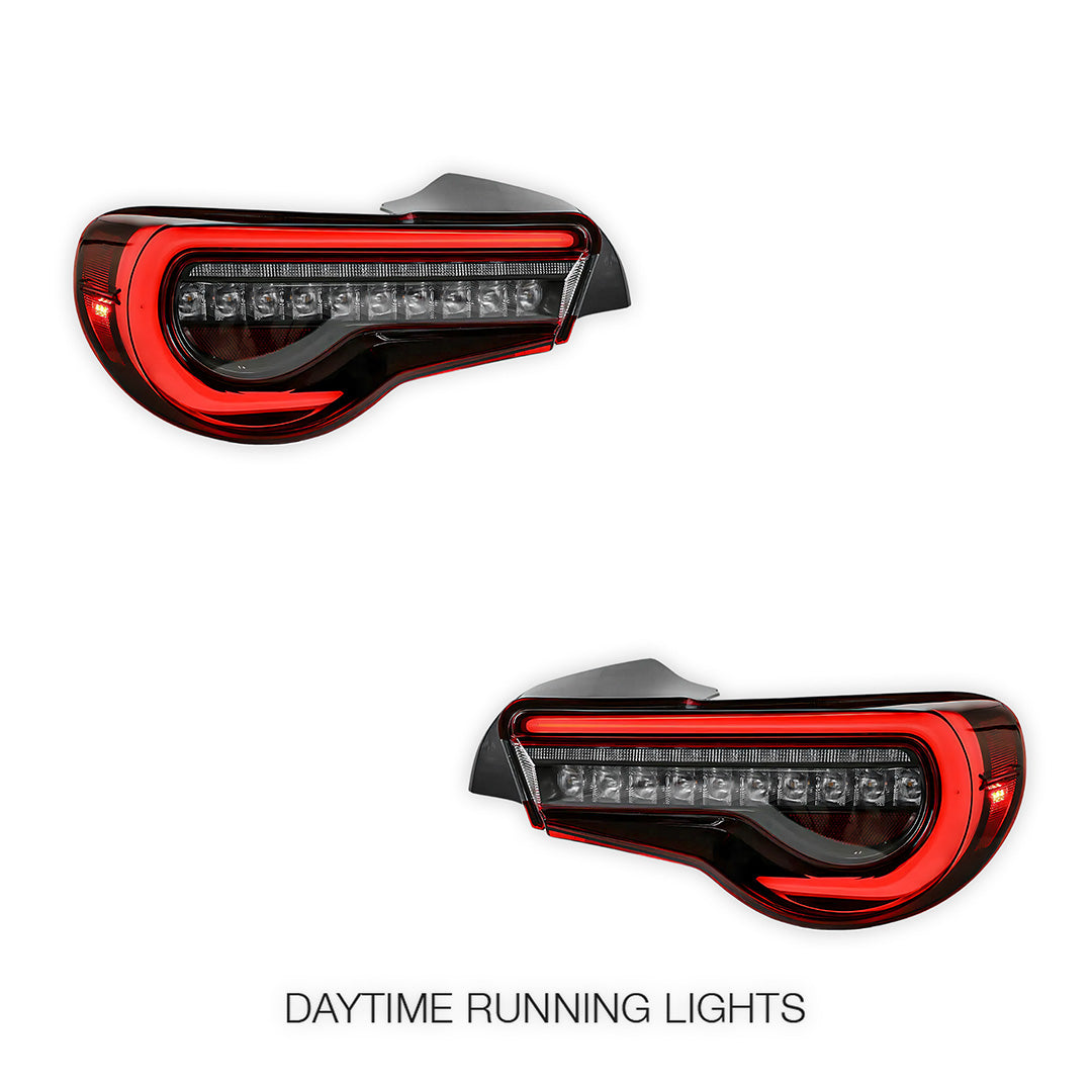 Subaru BRZ / ZC6 1st Gen. (2012 - 2021) Sequential Clear Red Full LED Tail Lights LH + RH