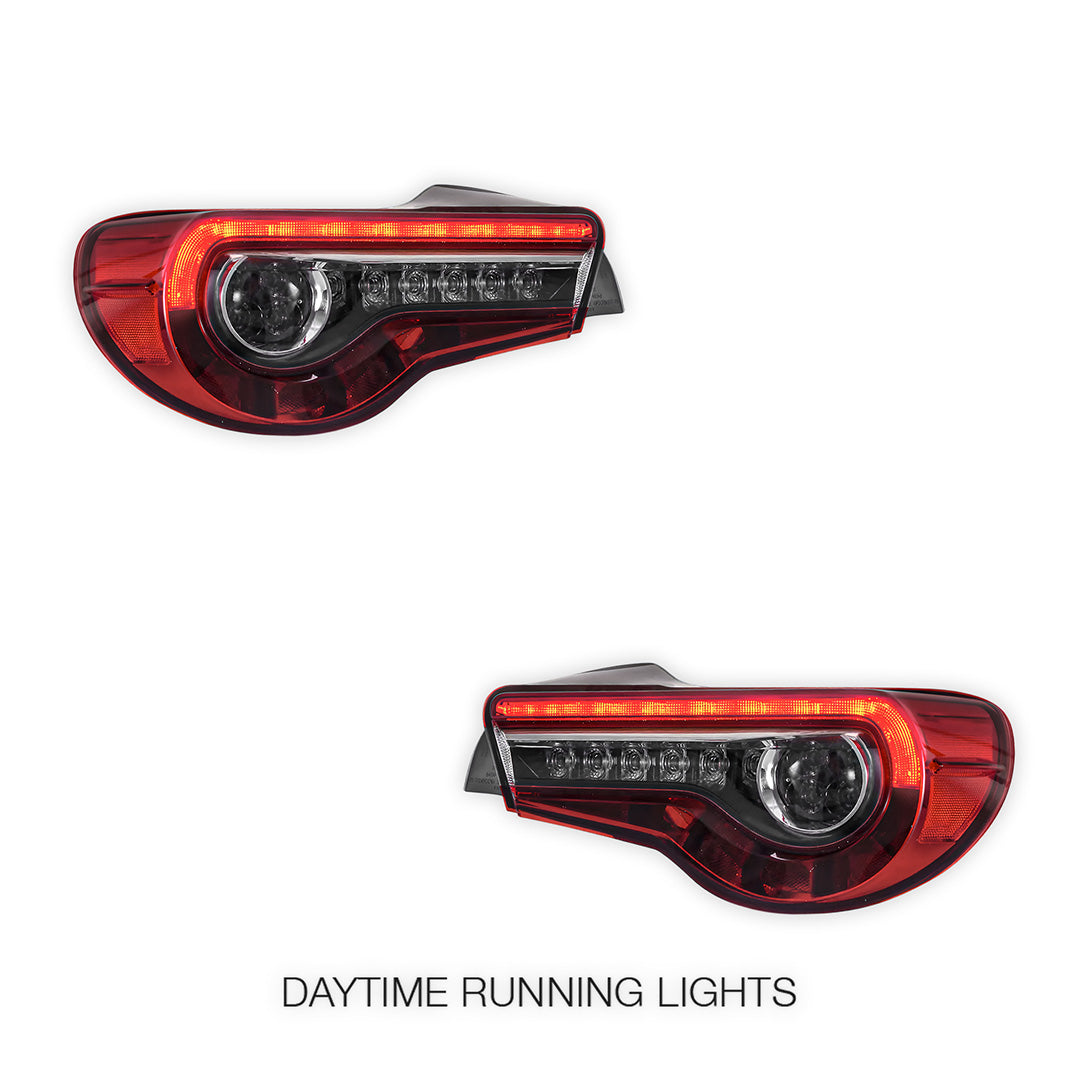 Subaru BRZ / ZC6 1st Gen. (2012 - 2021) Sequential Clear Red Full LED Tail Lights LH + RH