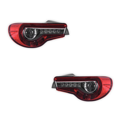 Subaru BRZ / ZC6 1st Gen. (2012 - 2021) Sequential Clear Red Full LED Tail Lights LH + RH
