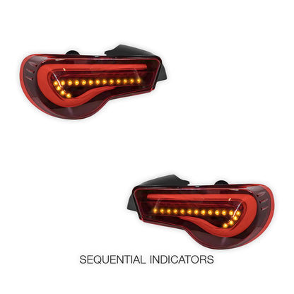 Subaru BRZ / ZC6 1st Gen. (2012 - 2021) Valenti Sequential Smoked Red Full LED Tail Lights LH + RH