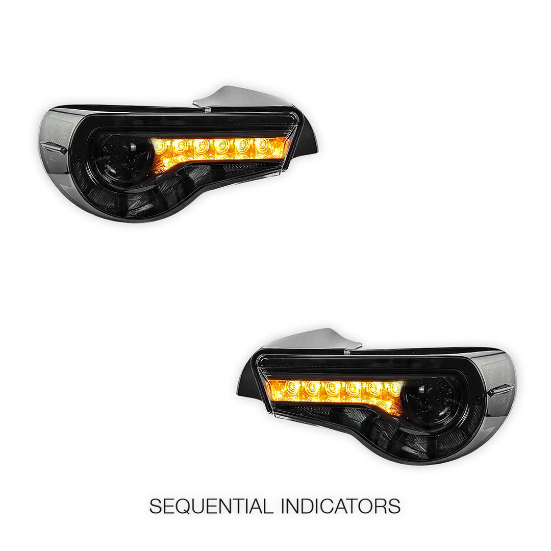 Toyota 86 / ZN6 1st Gen. (2012 - 2021) Sequential Smoked Full LED Tail Lights LH + RH