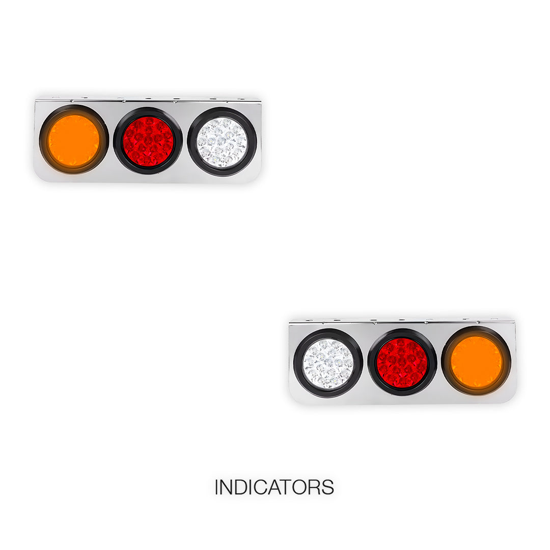 Universal 3-LED Combination Tail Lights  for Utes / Trucks / Trailers LH + RH