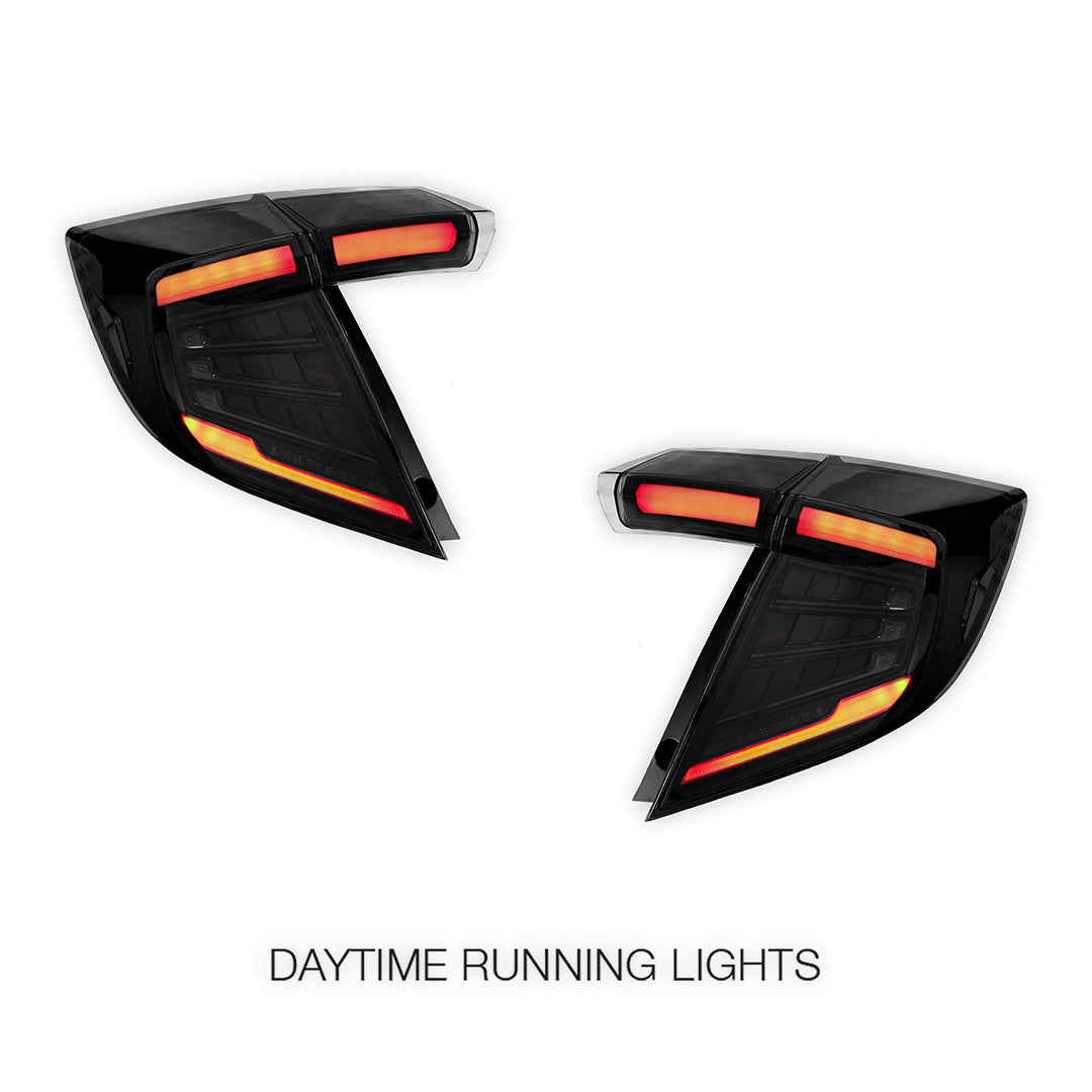 Honda Civic FK4 / FK7 / FK8 (2017 - 2023) Sequential Smoked LED Tail Lights LH + RH