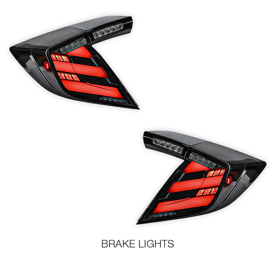 Honda Civic FK7 / FK8 Type R (2016 - 2022) Mugen Style Sequential Clear LED Tail Lights LH + RH