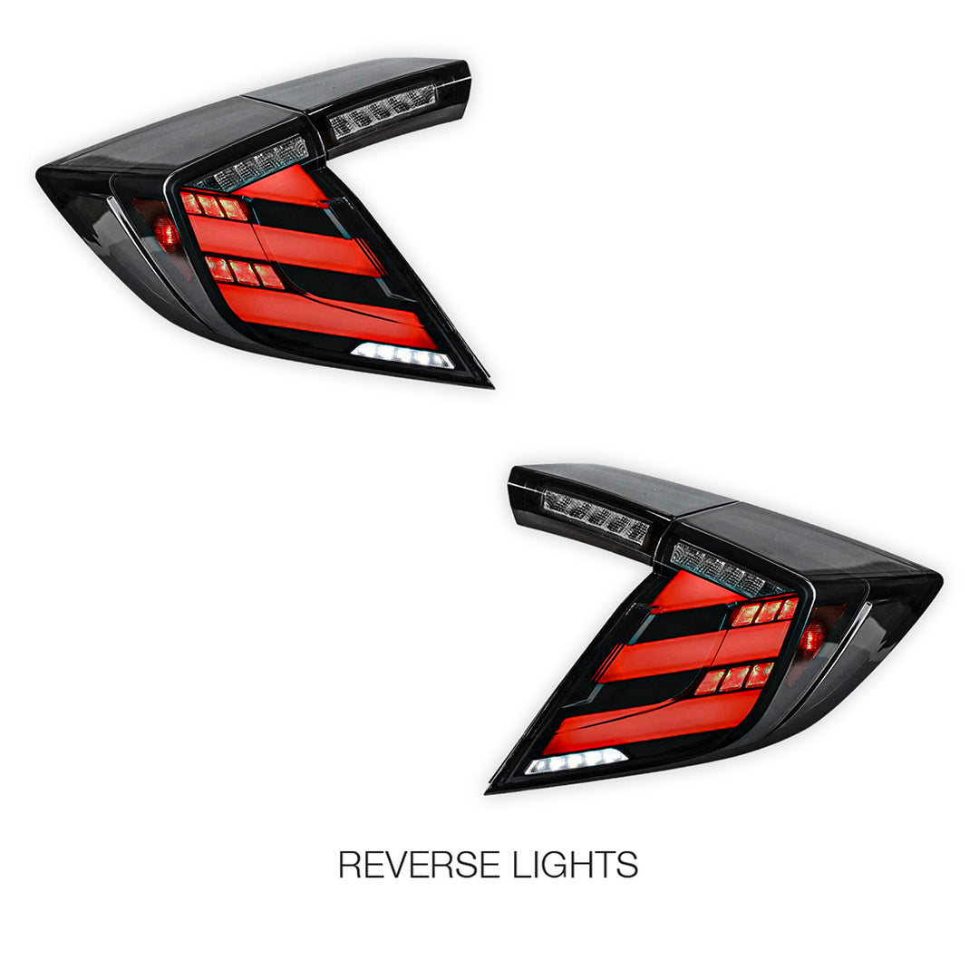 Honda Civic FK7 / FK8 Type R (2016 - 2022) Mugen Style Sequential Clear LED Tail Lights LH + RH