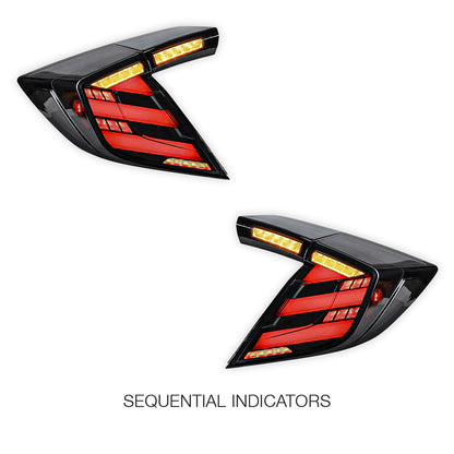 Honda Civic FK7 / FK8 Type R (2016 - 2022) Mugen Style Sequential Clear LED Tail Lights LH + RH