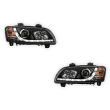 Holden Commodore VE Series 2 (2010 - 2013) Black DRL LED Headlights LH + RH