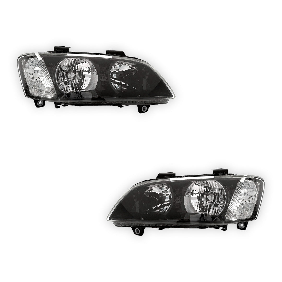 Holden Commodore VE Series 1 (2006 - 2010) Black OEM Style Headlights LH + RH
