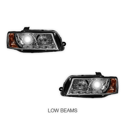 Holden Commodore VZ (2004 - 2007) Crystal Clear DRL LED Projector Headlights LH + RH
