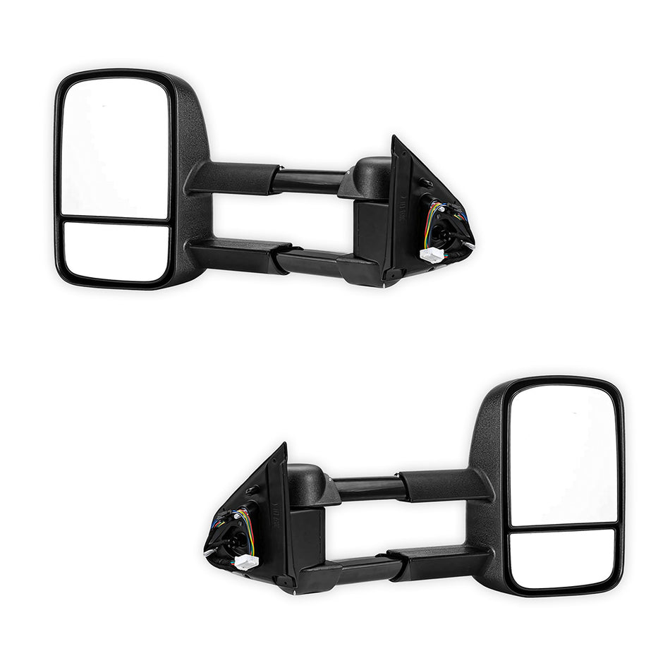 Nissan Navara D23 NP300 (2015 - 2025) Black Extendable Towing Side Mirrors