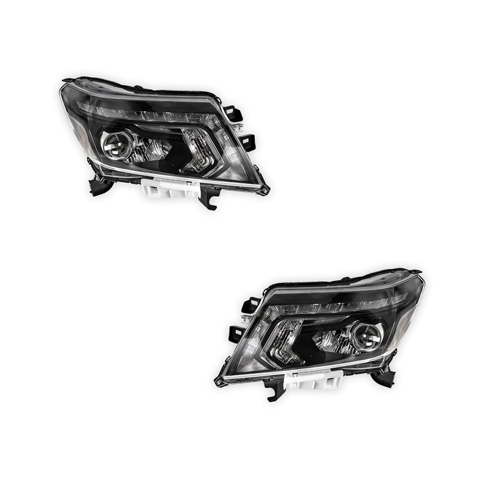 Nissan Navara D23 NP300 (2015 - 2021) Black LED Headlights LH + RH