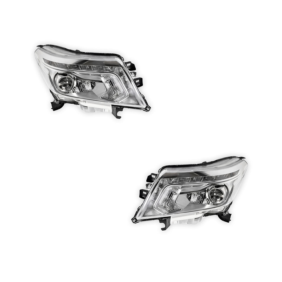 Nissan Navara D23 NP300 (2015 - 2021) Chrome LED Headlights LH + RH