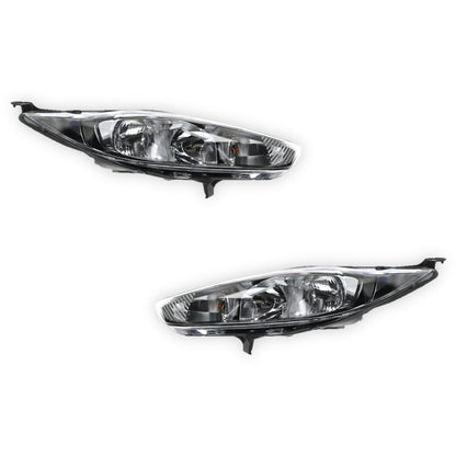 Ford Fiesta WZ Sport/Ambiente/Trend (2013 - 2018) Chrome Reflector Black Surround Headlights LH + RH