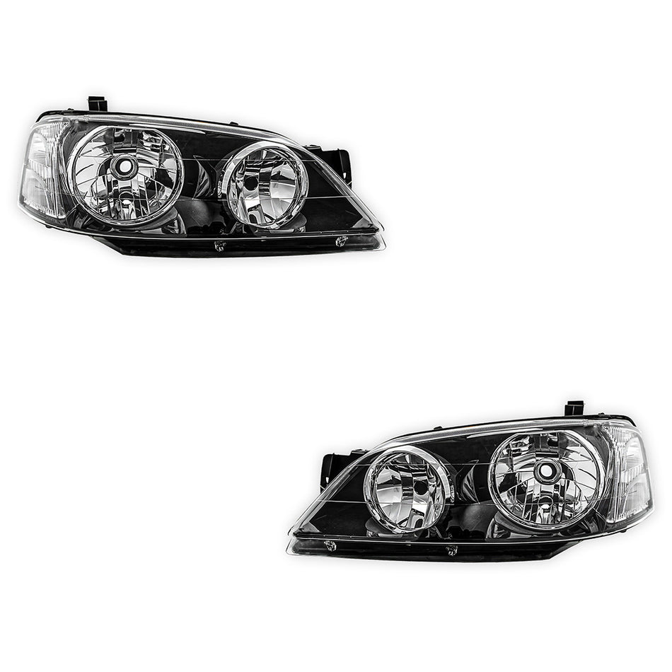 Ford Falcon BA / BF (2002 - 2006) Black Headlights LH + RH