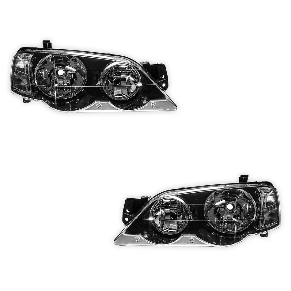 Ford Falcon BA / BF (2002 - 2008) Black Headlights LH + RH