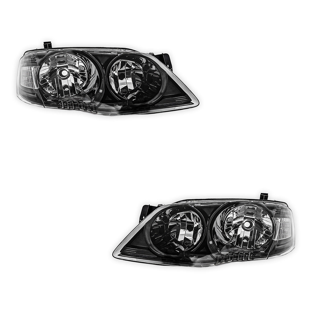 Ford Falcon BF Series 2 & 3 XT (2006 - 2011) Black OEM Style Headlights LH + RH