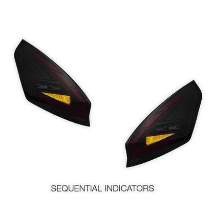 Ford Fiesta WS / WT / WZ (2008 - 2019) Sequential Smoked Full LED Tail Lights LH + RH