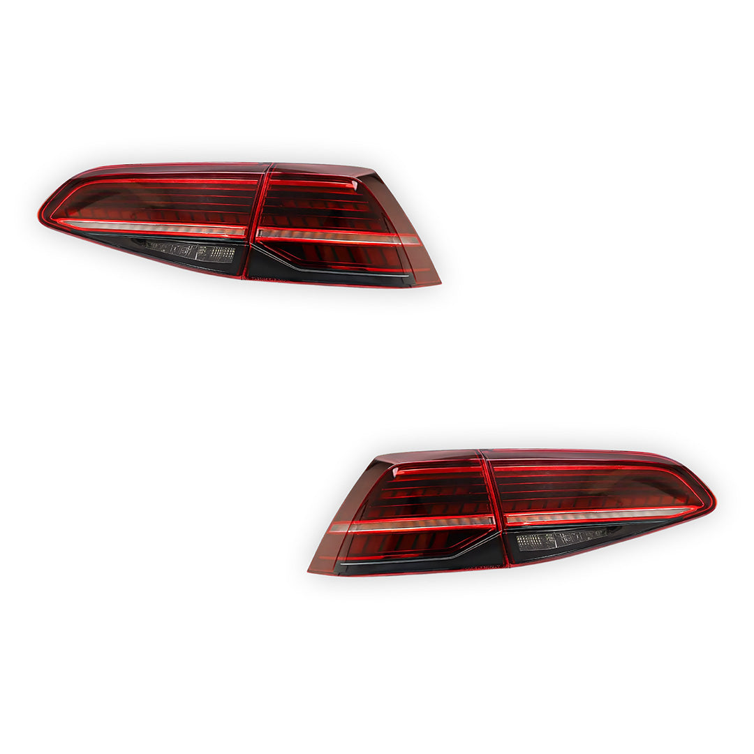 Volkswagen Golf MK7 (2013 - 2019) Sequential Red Full LED Tail Lights LH + RH