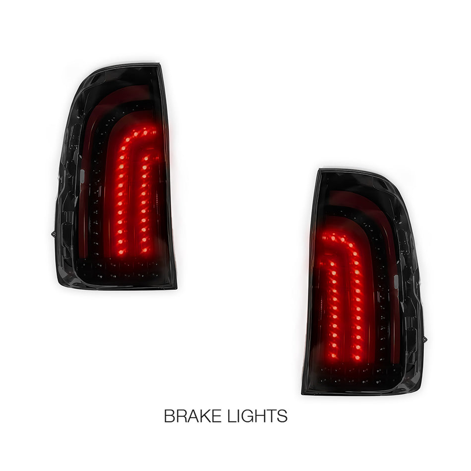 Toyota Hilux N80 / Revo Rocco (2015 - 2024) Sequential Smoked 3D Stripe Bar Full LED Tail Lights LH + RH