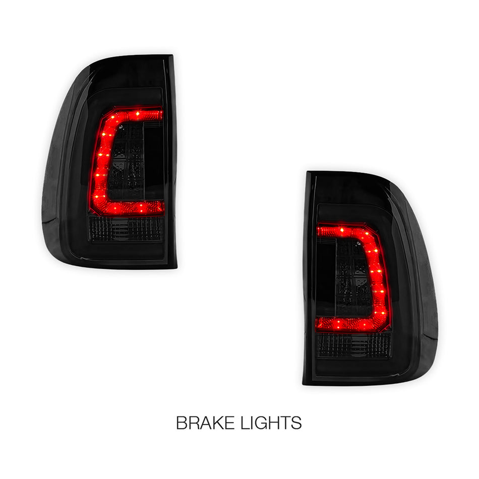 Toyota Hilux N80 / Revo Rocco (2015 - 2024) Smoked Black 3D Stripe Bar LED Tail Lights LH + RH