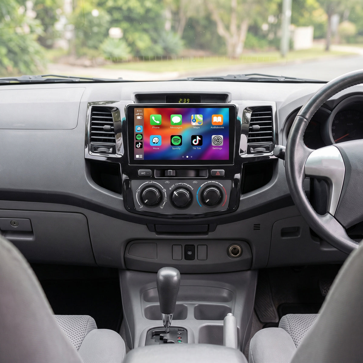 Toyota Hilux N70 (2005 - 2015) 9" 13.3" Wireless Android 16 Head Unit for Apple CarPlay / Android Auto Circular Knob AC Panel