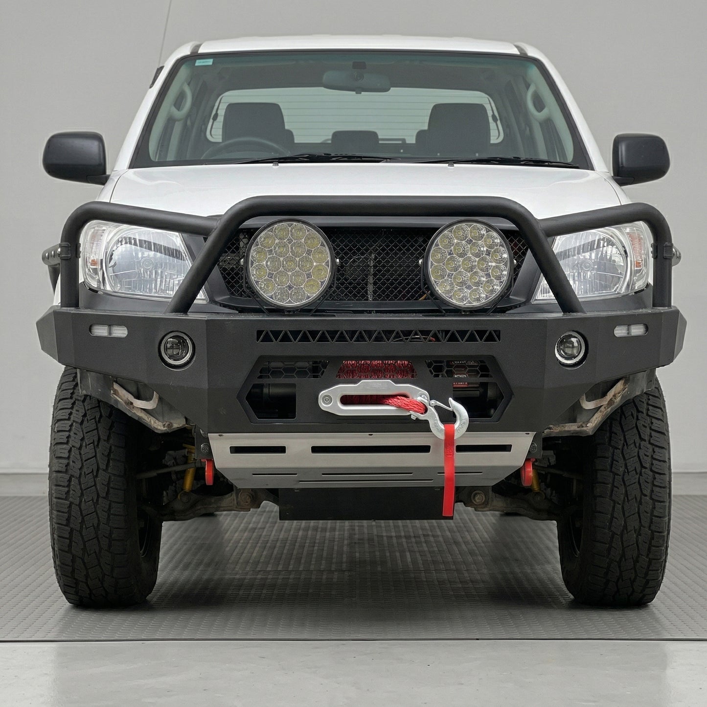 DMS Toyota HiLux N70 (2005 - 2011) Triple Hoop Steel Bull Bar + LED Lights ADR Compliant