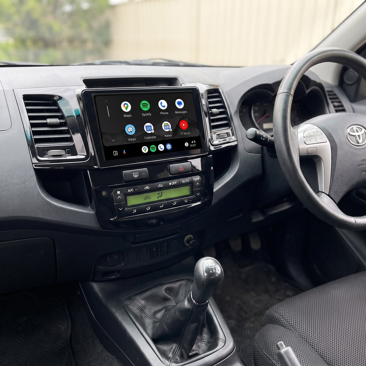 Toyota Hilux N70 (2005 - 2015) 9" 13.3" Wireless Android 16 Head Unit for Apple CarPlay / Android Auto Digital AC Panel