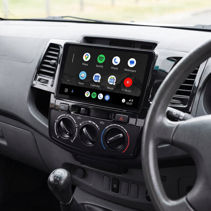 Toyota Hilux N70 (2005 - 2015) 9" 13.3" Wireless Android 16 Head Unit for Apple CarPlay / Android Auto Straight Knob AC Panel