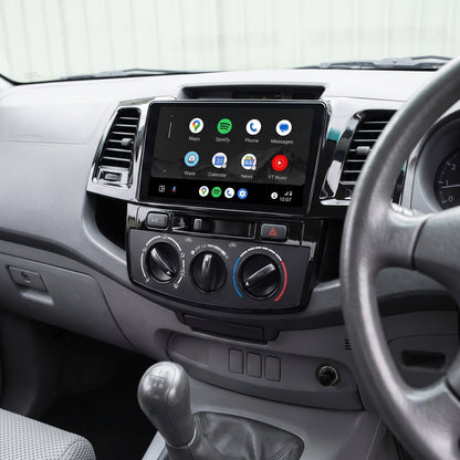Toyota Hilux N70 (2005 - 2015) 9" 13.3" Wireless Android 16 Head Unit for Apple CarPlay / Android Auto Straight Knob AC Panel