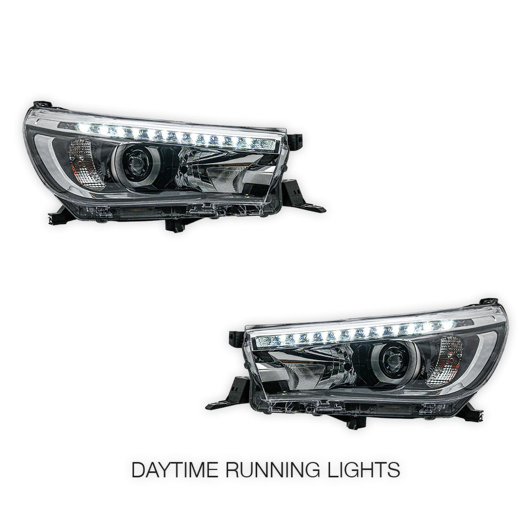 Toyota Hilux N80 (2017 - 2022) Sequential Projector OEM Style Headlights LH + RH