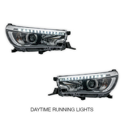 Toyota Hilux N80 (2017 - 2022) Sequential Projector OEM Style Headlights LH + RH