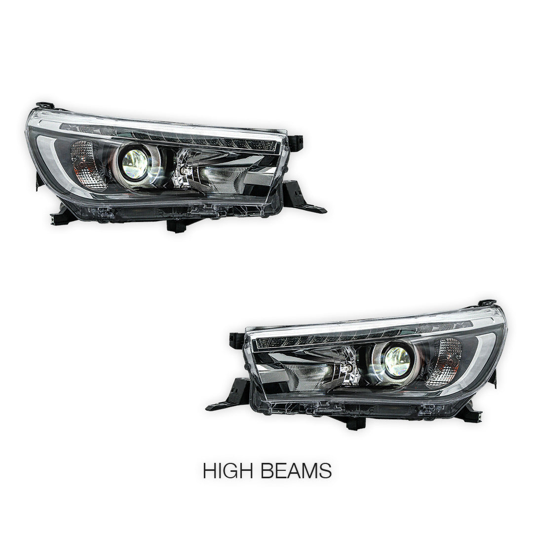 Toyota Hilux N80 (2017 - 2022) Sequential Projector OEM Style Headlights LH + RH