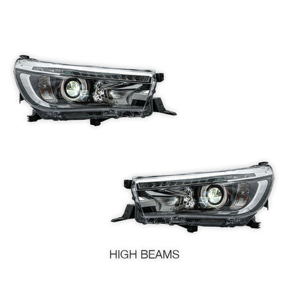 Toyota Hilux N80 (2017 - 2022) Sequential Projector OEM Style Headlights LH + RH