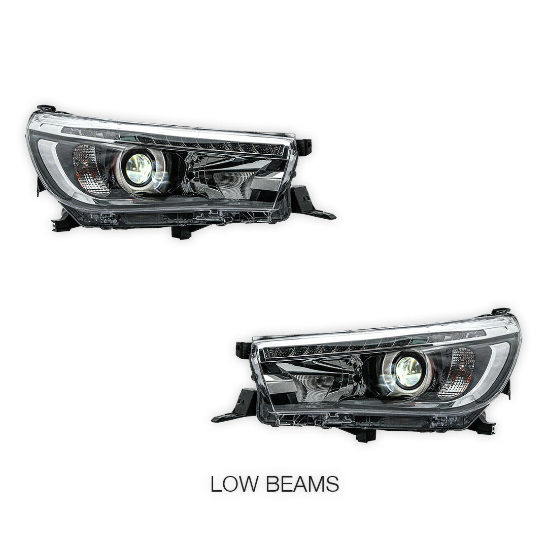 Toyota Hilux N80 (2017 - 2022) Sequential Projector OEM Style Headlights LH + RH