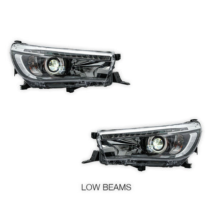 Toyota Hilux N80 (2017 - 2022) Sequential Projector OEM Style Headlights LH + RH