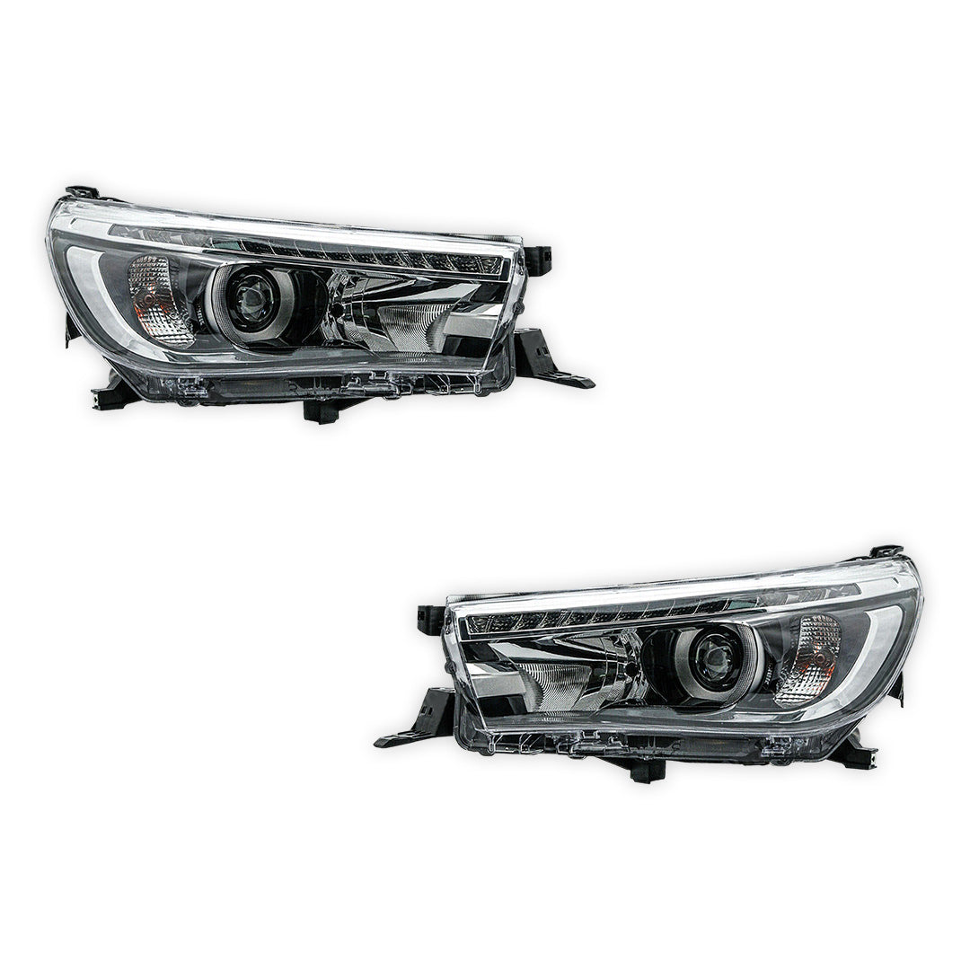 Toyota Hilux N80 (2017 - 2022) Sequential Projector OEM Style Headlights LH + RH