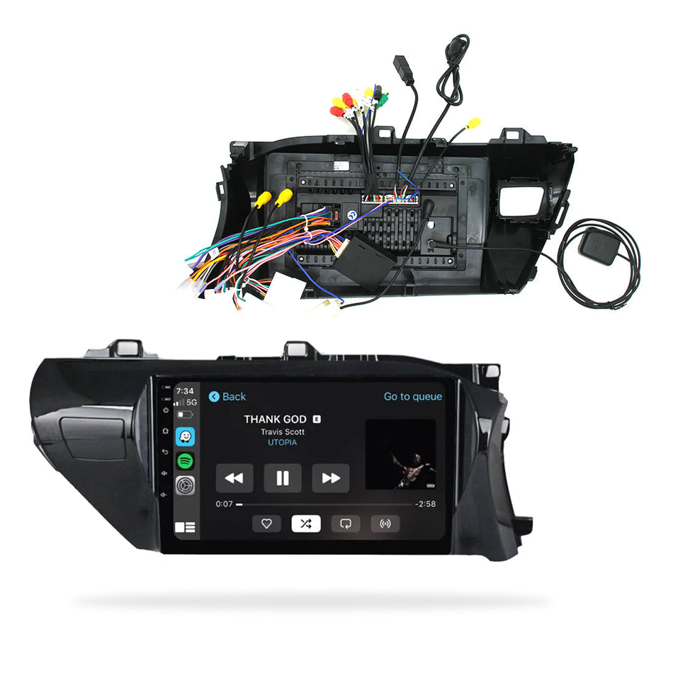 Toyota Hilux N80 (2015 - 2023) 10" Wireless Android 13 & 14 Head Unit for Apple CarPlay / Android Auto