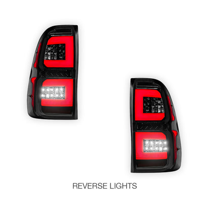 Toyota Hilux N80 (2015 - 2024) Sequential Smoked C-Style LED Tail Lights LH + RH