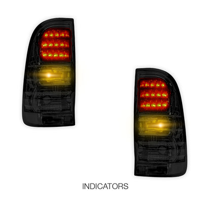 Toyota Hilux N70 / Vigo (2005 - 2014) Smoked Black LED Tail Lights LH + RH