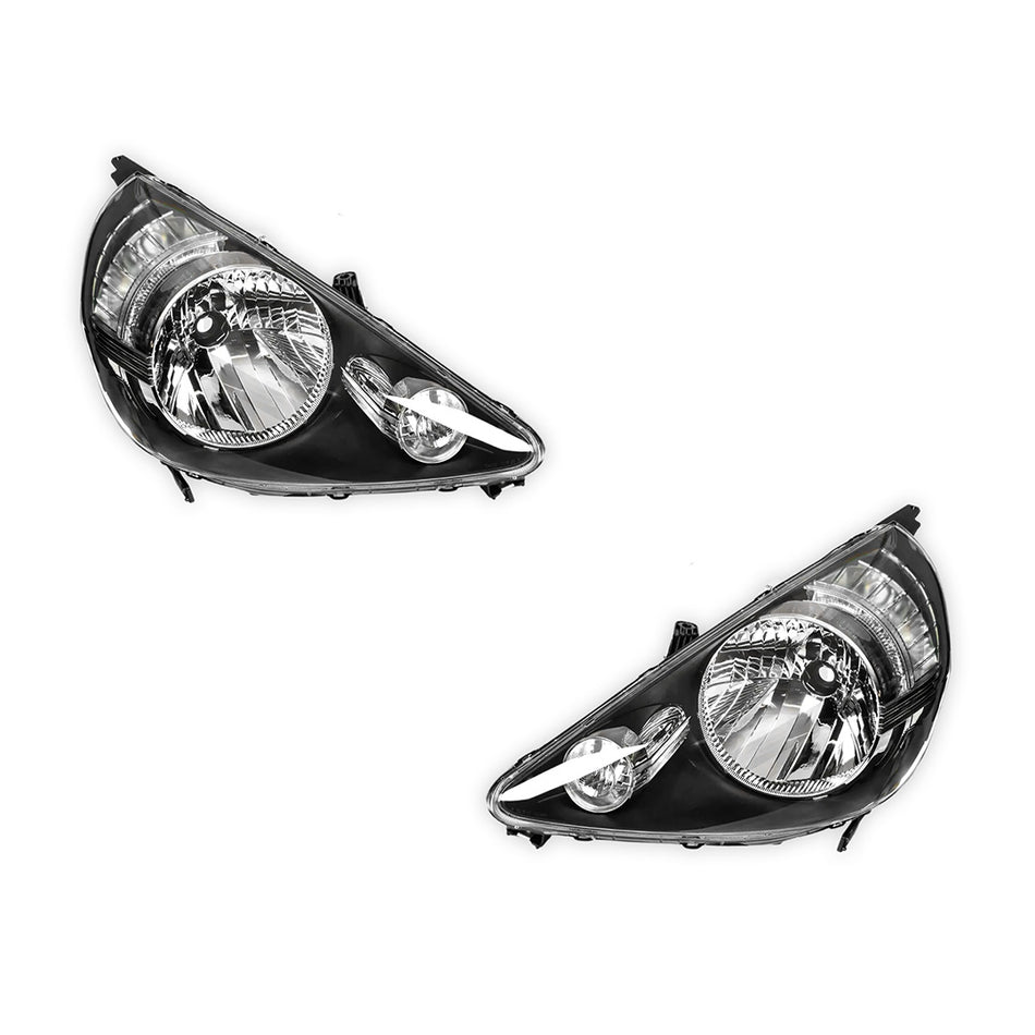 Honda Jazz GD Hatch (2004 - 2008) Black Headlights LH + RH