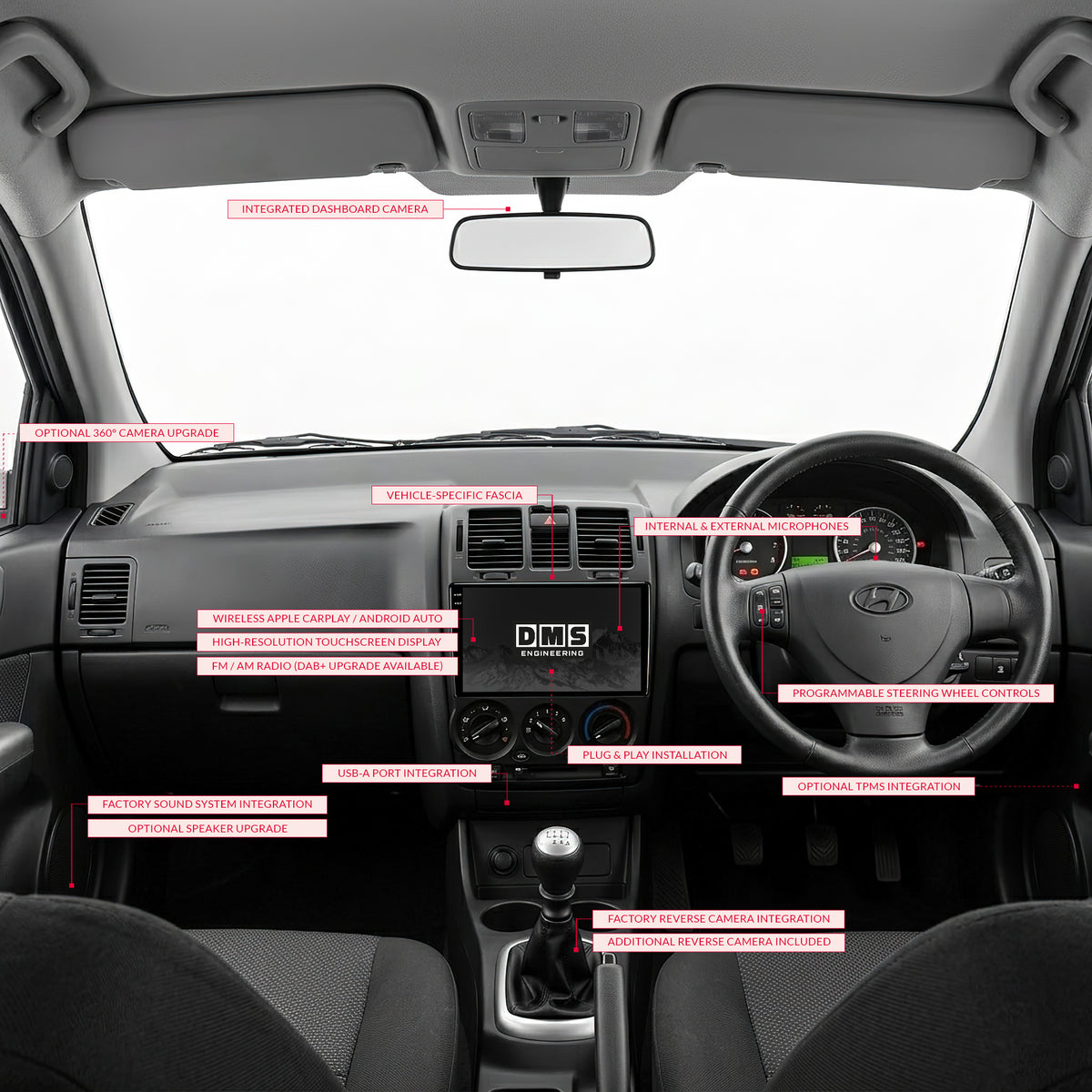 Hyundai Getz TB Series 1 / 2 / 3 (2002 - 2011) 9" 13.3" Wireless Android 16 Head Unit for Apple CarPlay / Android Auto