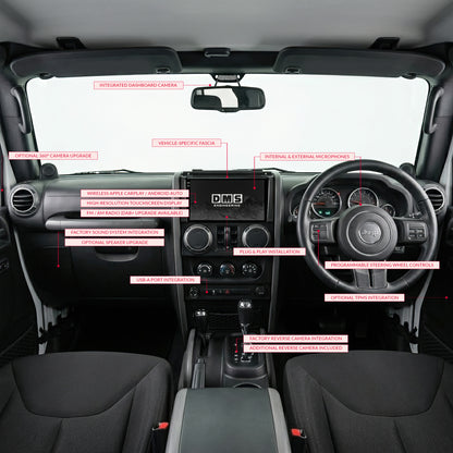 Jeep Wrangler JK 4-Door (2007 - 2010) 9" 13.3" Wireless Android 16 Head Unit for Apple CarPlay / Android Auto