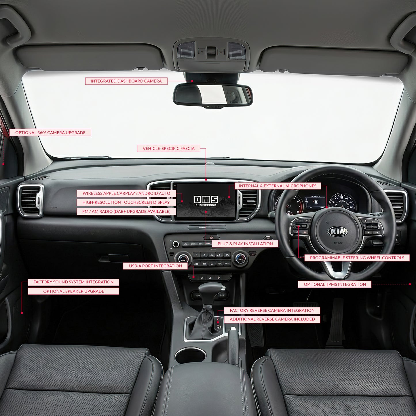 Kia Sportage QL (2019 - 2021) 9" 13.3" Wireless Android 16 Head Unit for Apple CarPlay / Android Auto