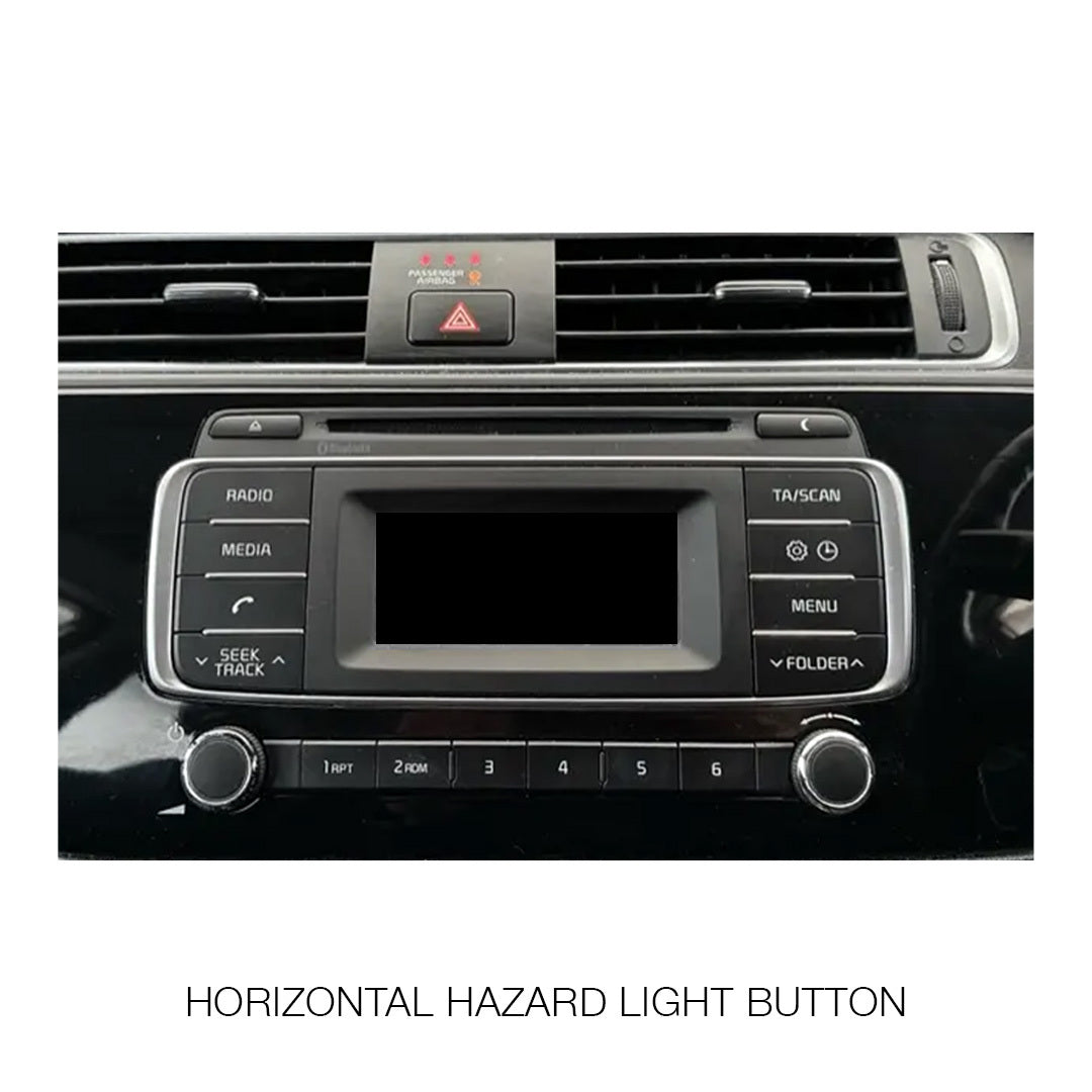Kia Rio UB (2012 - 2014) 9" 13.3" Wireless Android 16 Head Unit for Apple CarPlay / Android Auto Horizontal Hazard Light Button