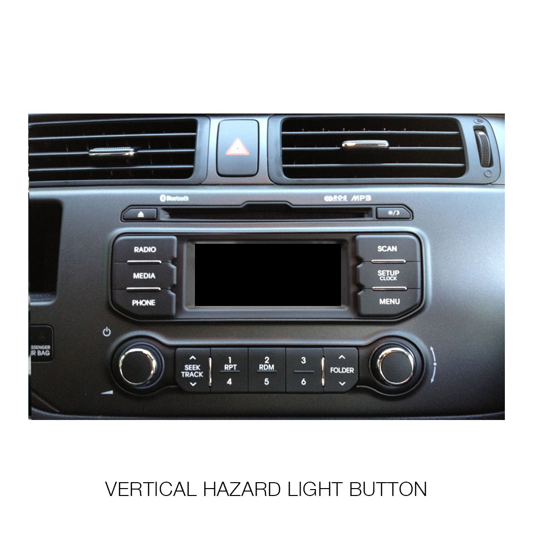 Kia Rio UB (2012 - 2014) 9" 13.3" Wireless Android 16 Head Unit for Apple CarPlay / Android Auto Vertical Hazard Light Button