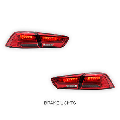 Mitsubishi Lancer Evo X / CJ / CF (2008 - 2017) Sequential Red LED Tail Lights LH + RH